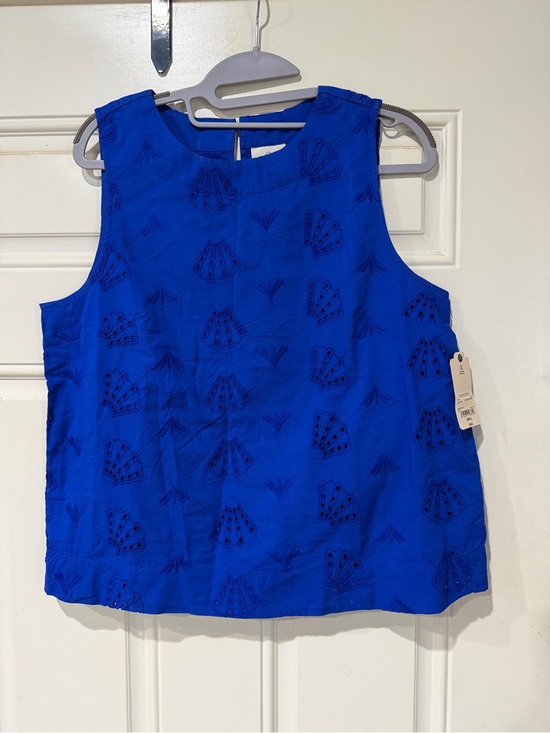 St. John's Bay Tops - St. John's Bay Cobalt Blue Embroidered Sleeveless Tank